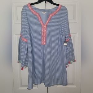 NWT. Crown & Ivy Striped Blouse 1X